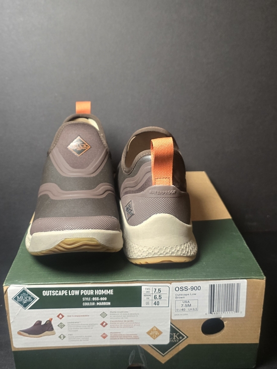 Muck Boots Other - Muck Outscape Low Slip-On — Brown with Orange Pull Tab